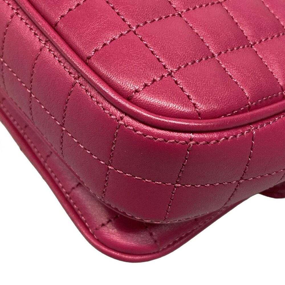 CELINE Shoulder Bag Quilted Chain Pink Leather - Picture 6 of 7